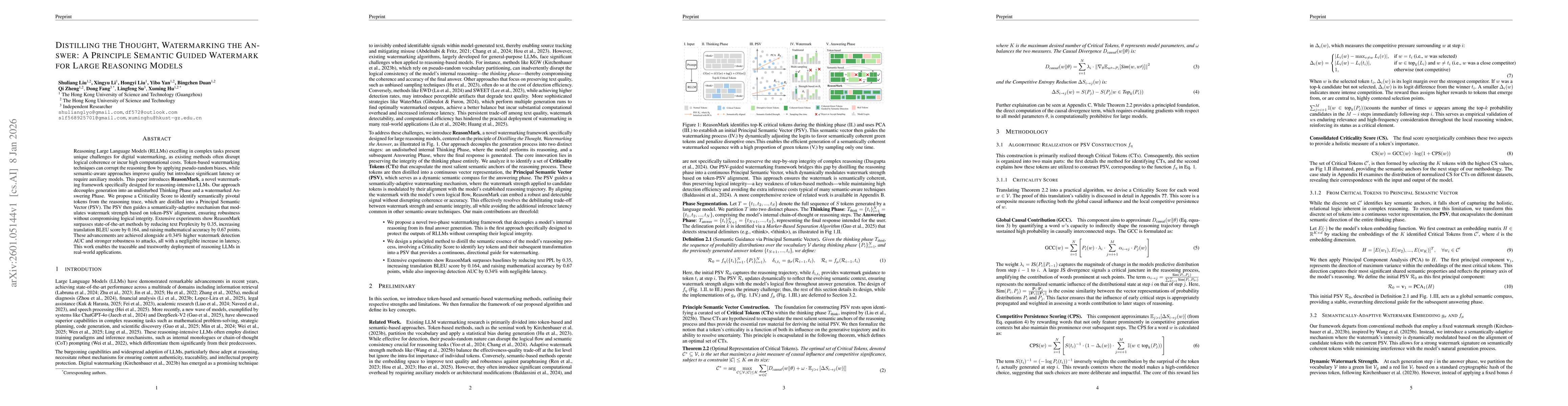 Thumbnail for Distilling the Thought, Watermarking the Answer: A Principle Semantic Guided Watermark for Large Reasoning Models