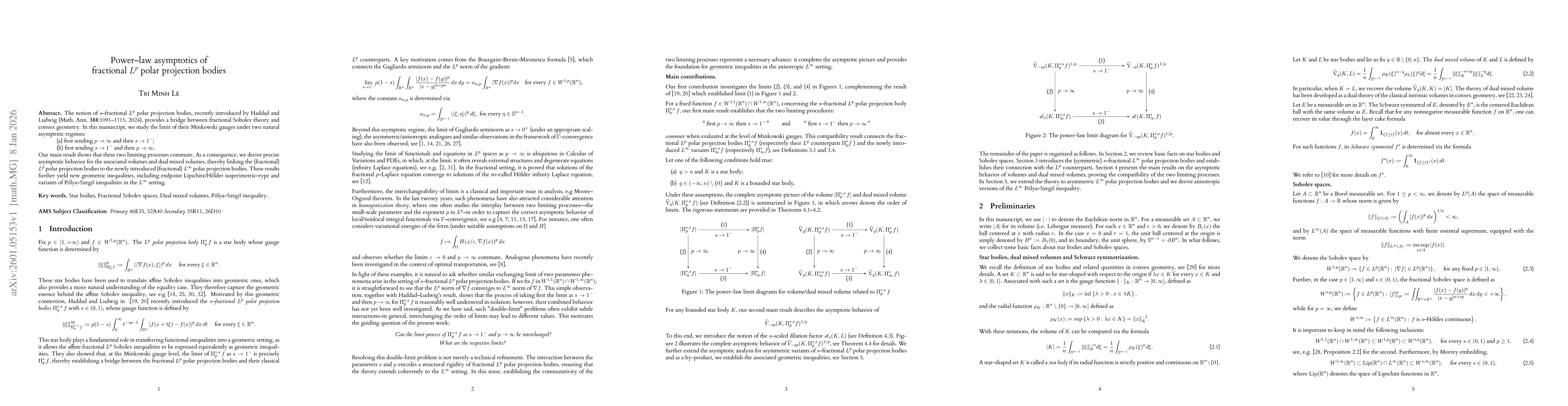 Thumbnail for Power-law asymptotics of fractional $L^p$ polar projection bodies