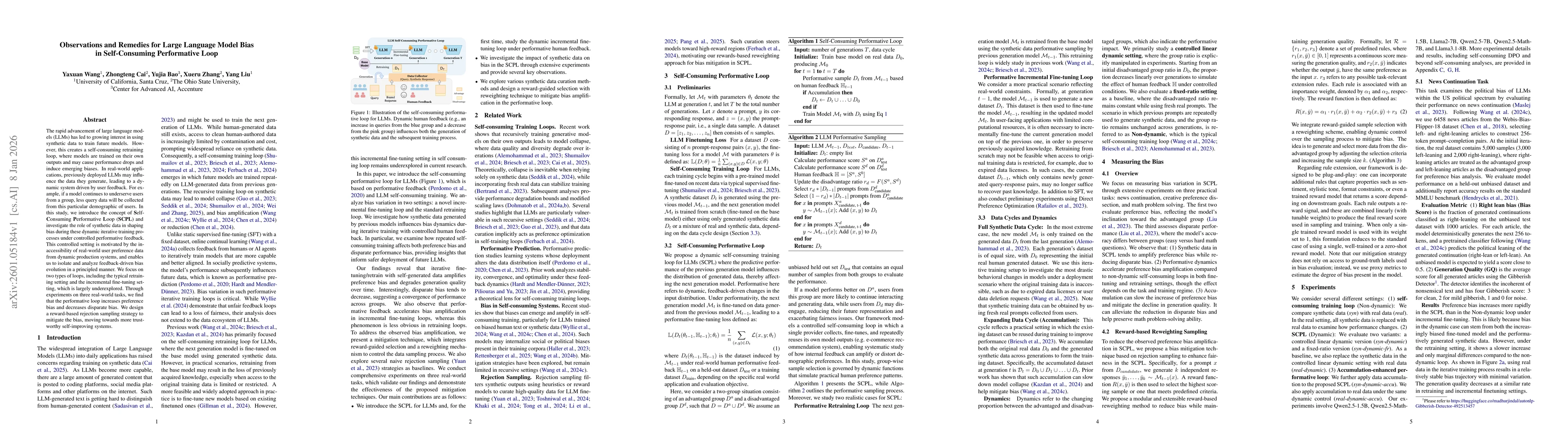 Thumbnail for Observations and Remedies for Large Language Model Bias in Self-Consuming Performative Loop