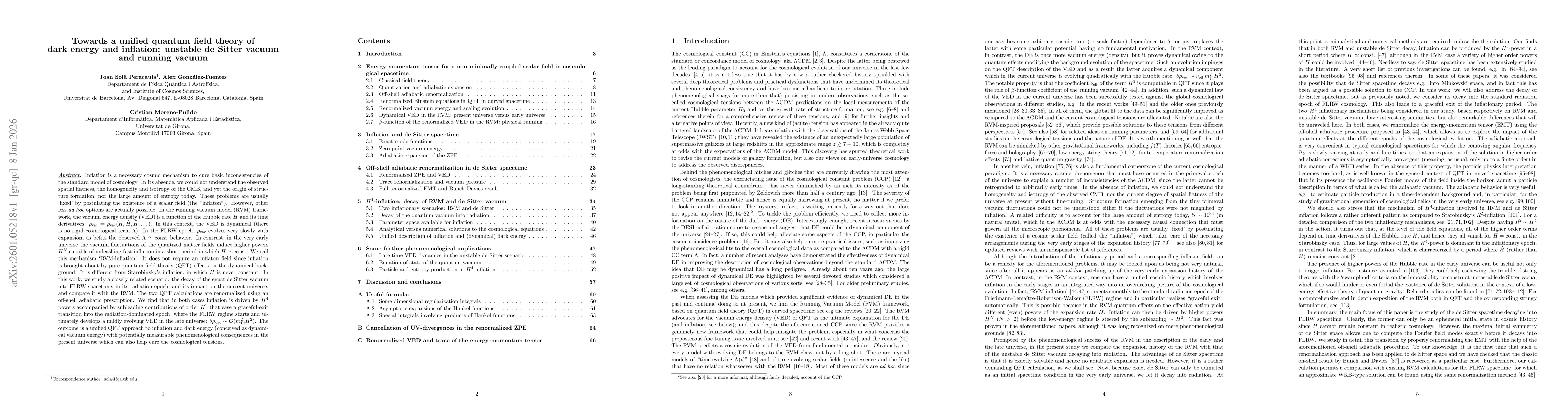 Thumbnail for Towards a unified quantum field theory of dark energy and inflation: unstable de Sitter vacuum and running vacuum