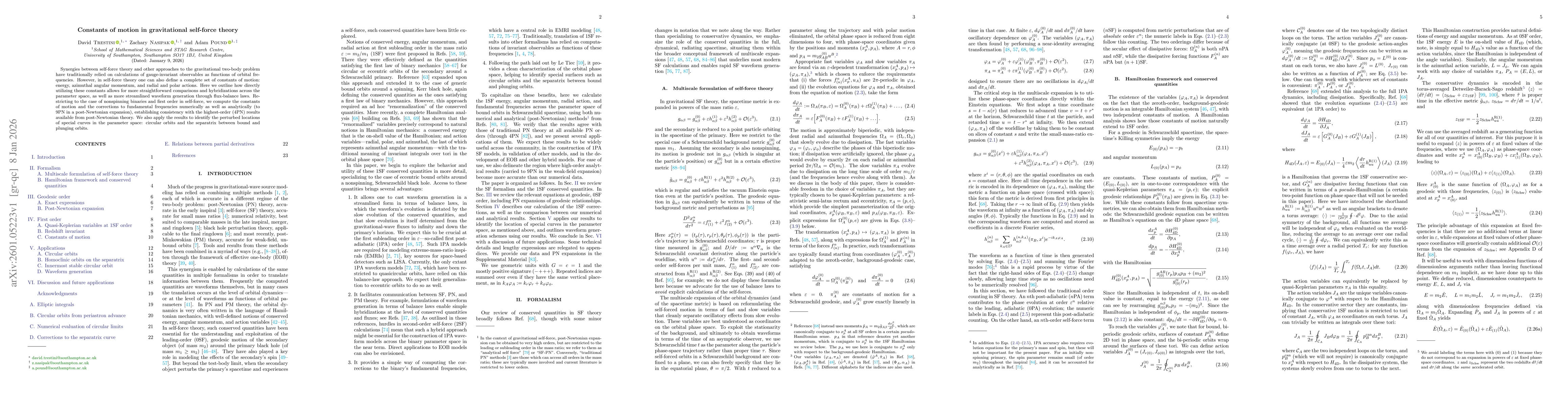 Thumbnail for Constants of motion in gravitational self-force theory