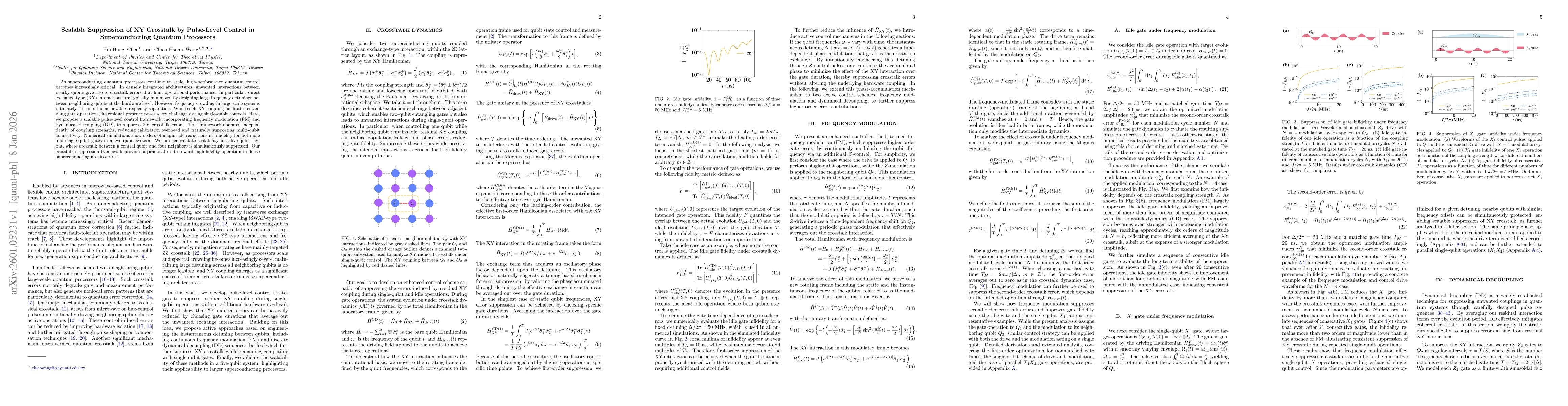 Thumbnail for Scalable Suppression of XY Crosstalk by Pulse-Level Control in Superconducting Quantum Processors