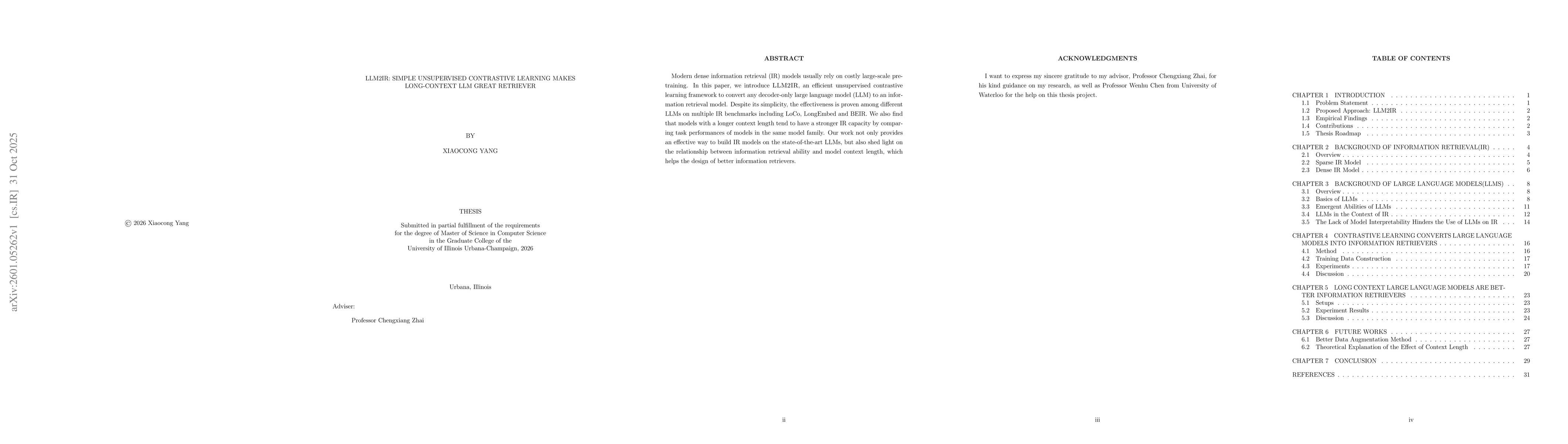 Thumbnail for LLM2IR: simple unsupervised contrastive learning makes long-context LLM great retriever