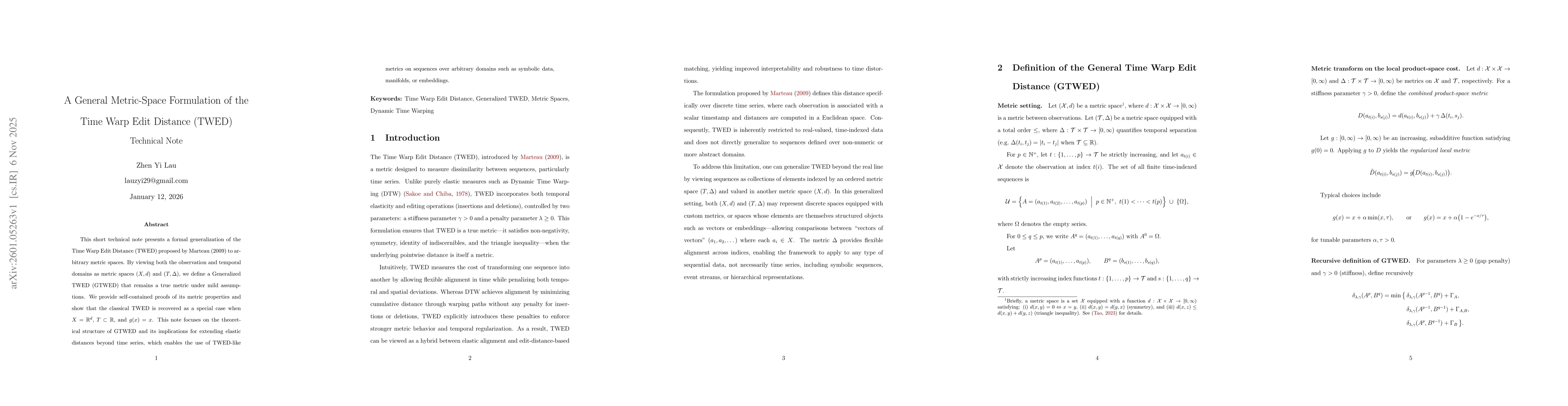 Thumbnail for A General Metric-Space Formulation of the Time Warp Edit Distance (TWED)