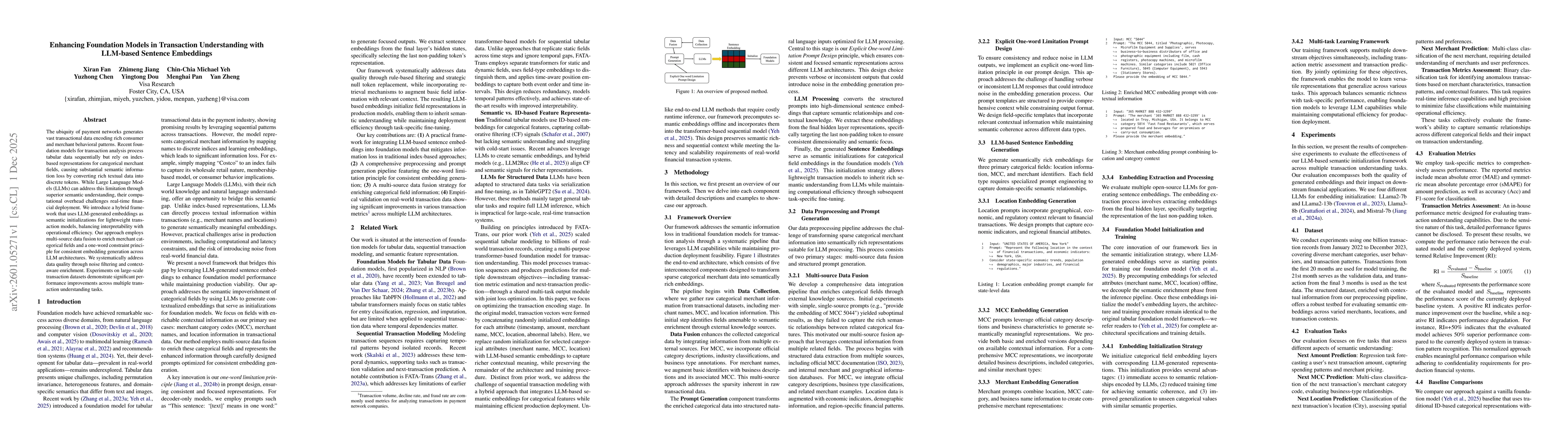 Thumbnail for Enhancing Foundation Models in Transaction Understanding with LLM-based Sentence Embeddings