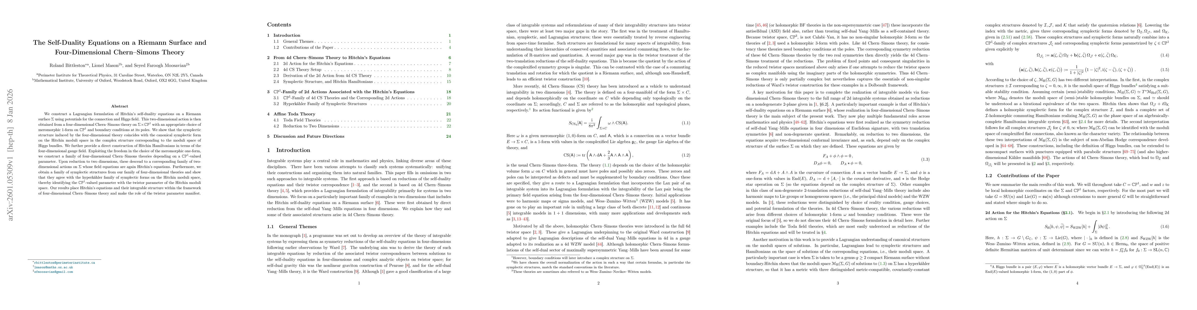 Thumbnail for The Self-Duality Equations on a Riemann Surface and Four-Dimensional Chern-Simons Theory