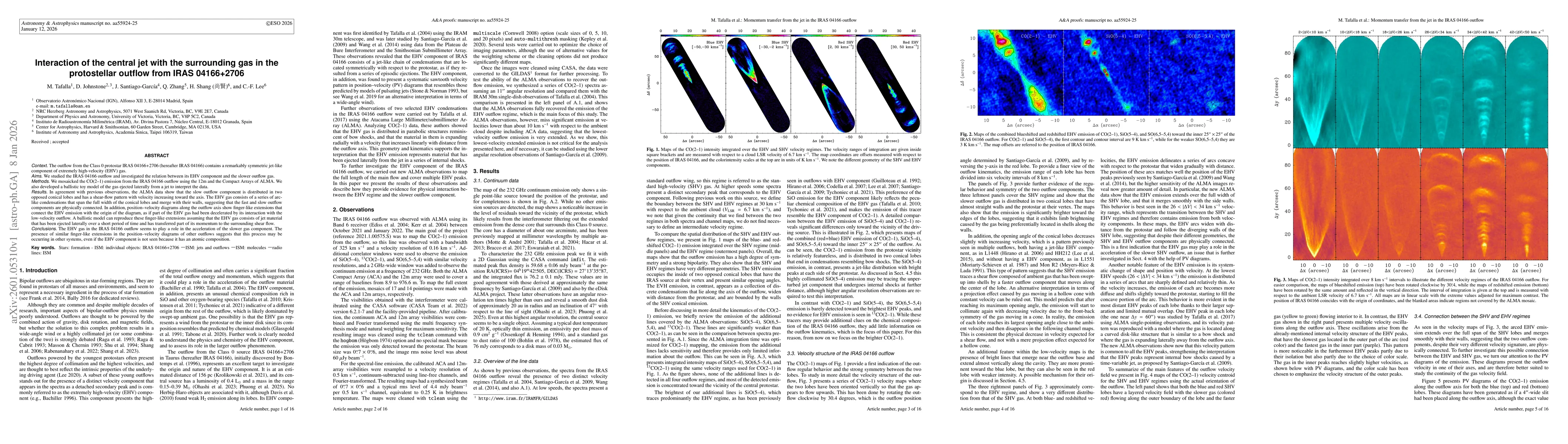 Thumbnail for Interaction of the central jet with the surrounding gas in the protostellar outflow from IRAS 04166+2706