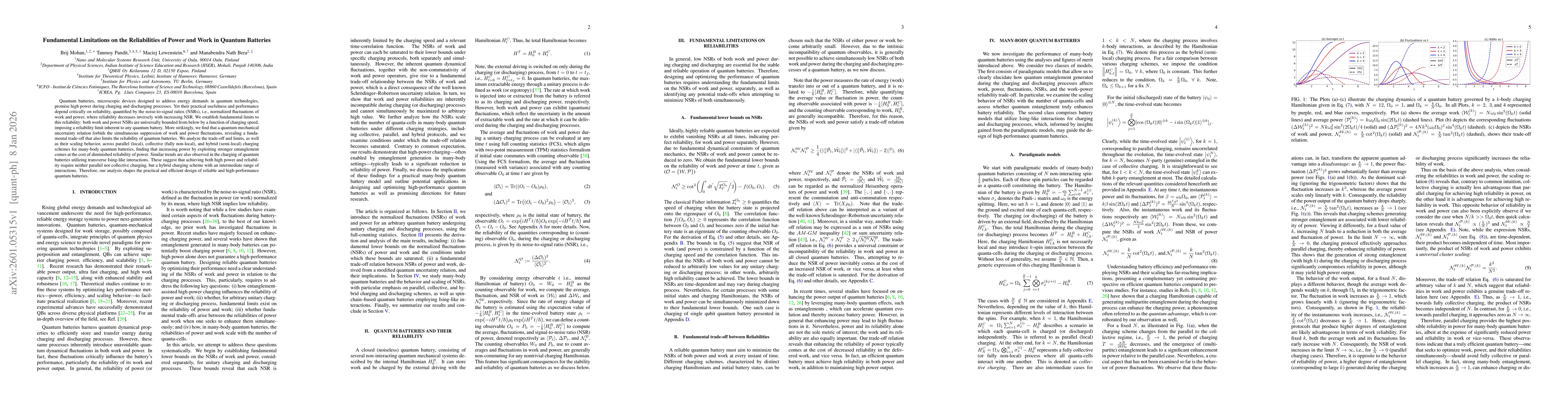 Thumbnail for Fundamental Limitations on the Reliabilities of Power and Work in Quantum Batteries