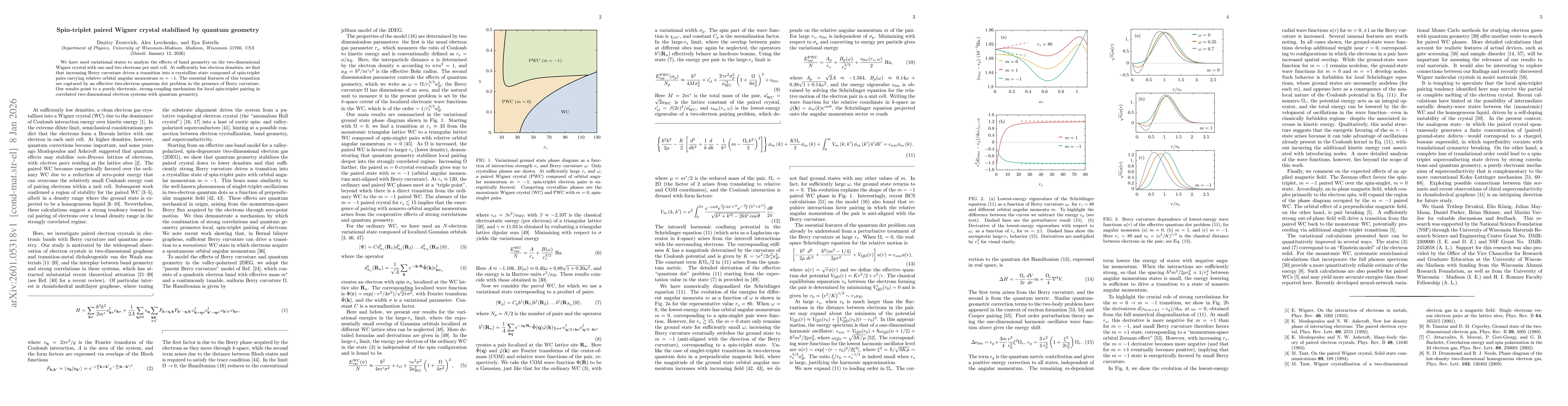 Thumbnail for Spin-triplet paired Wigner crystal stabilized by quantum geometry
