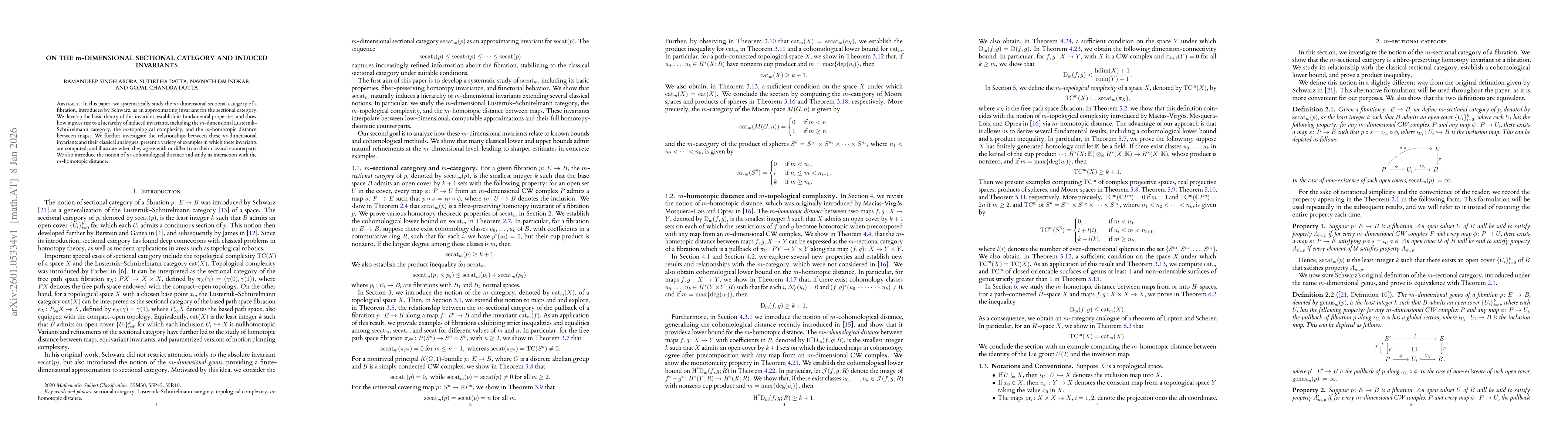Thumbnail for On the $m$-dimensional sectional category and induced invariants