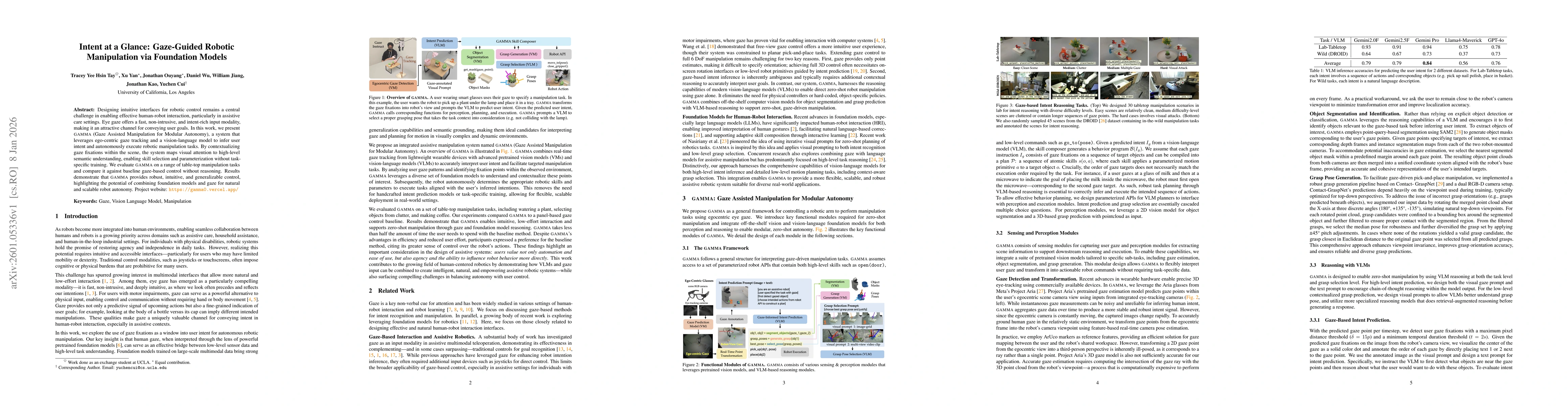 Thumbnail for Intent at a Glance: Gaze-Guided Robotic Manipulation via Foundation Models
