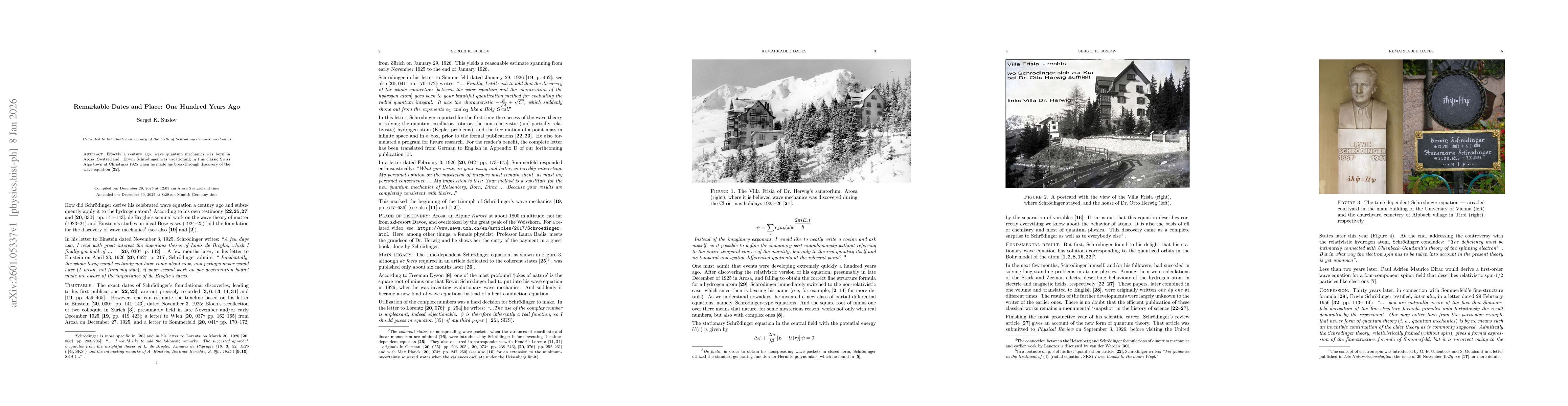 Thumbnail for Remarkable Dates and Place: One Hundred Years Ago