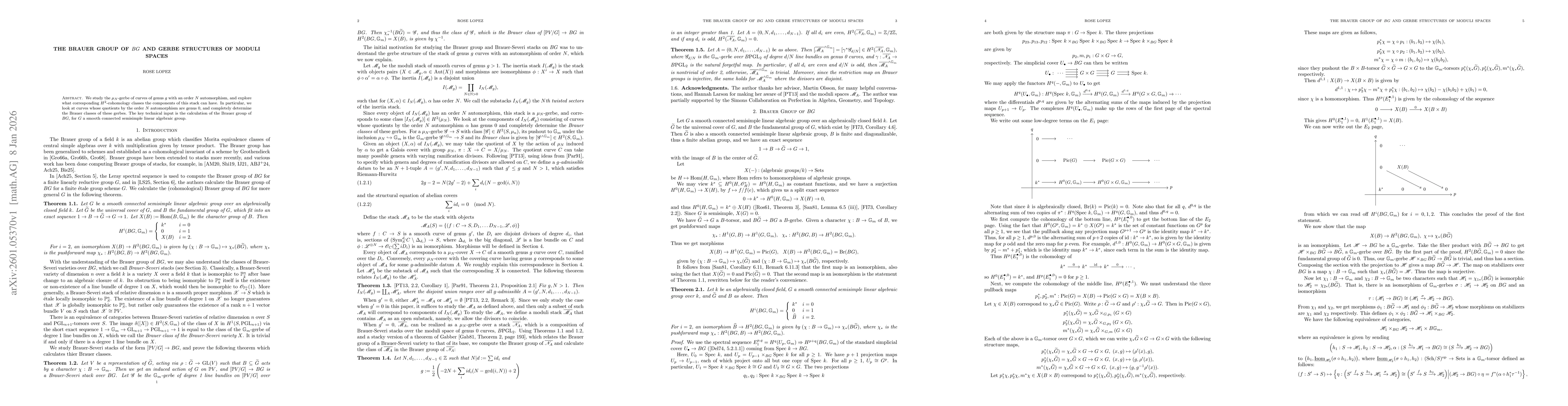 Thumbnail for The Brauer group of $BG$ and gerbe structures of moduli spaces