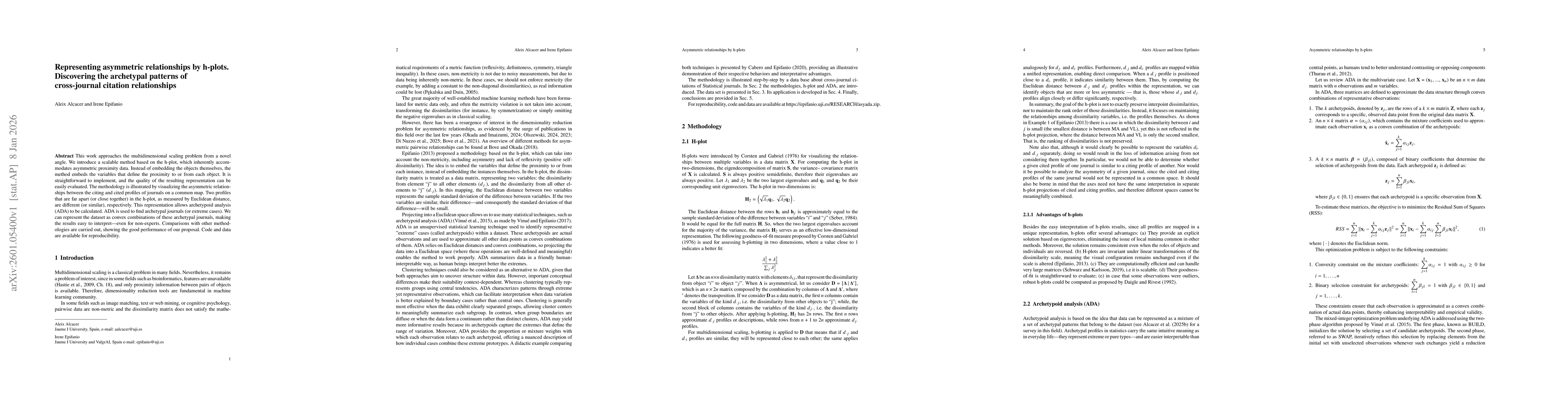 Thumbnail for Representing asymmetric relationships by h-plots. Discovering the archetypal patterns of cross-journal citation relationships