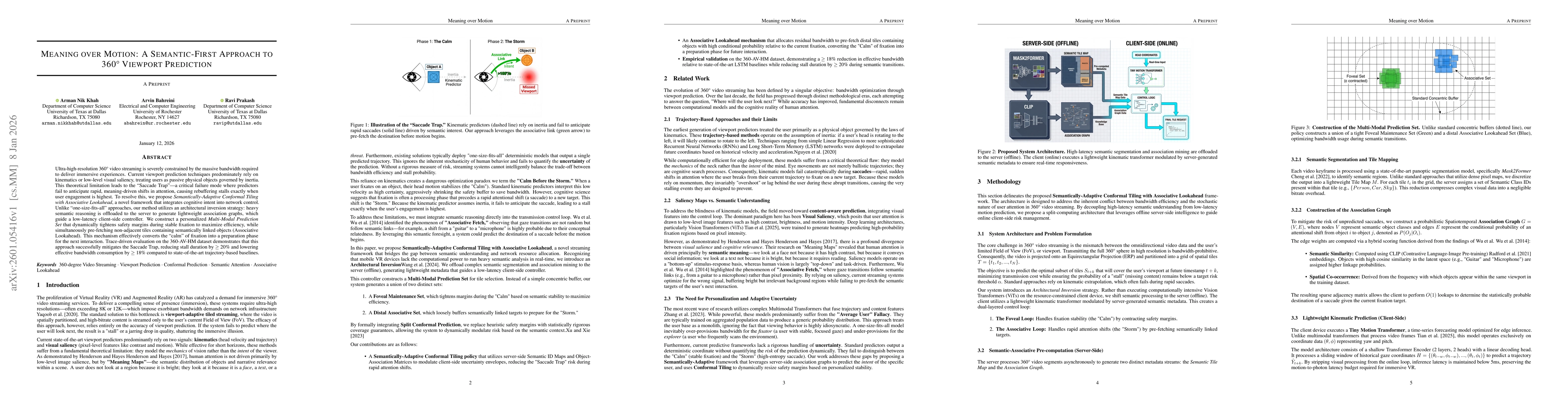 Thumbnail for Meaning over Motion: A Semantic-First Approach to 360° Viewport Prediction