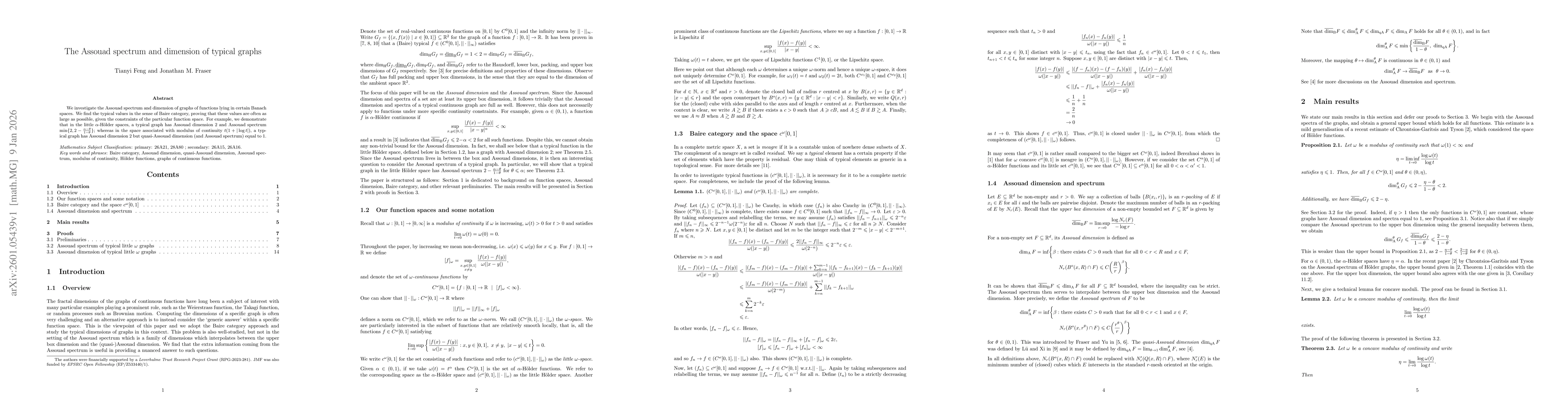 Thumbnail for The Assouad spectrum and dimension of typical graphs
