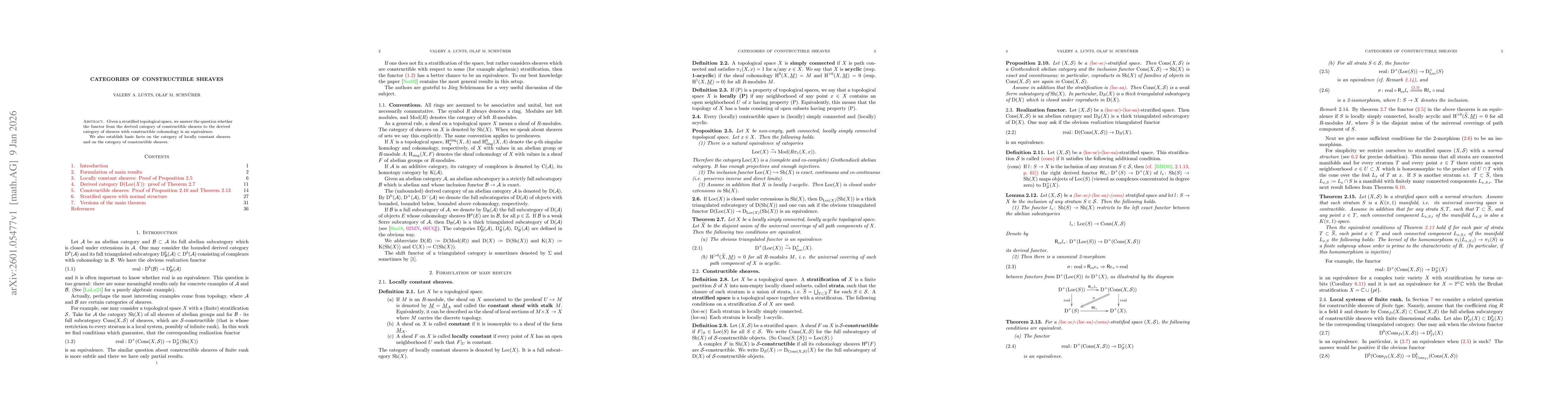 Thumbnail for Categories of Constructible Sheaves