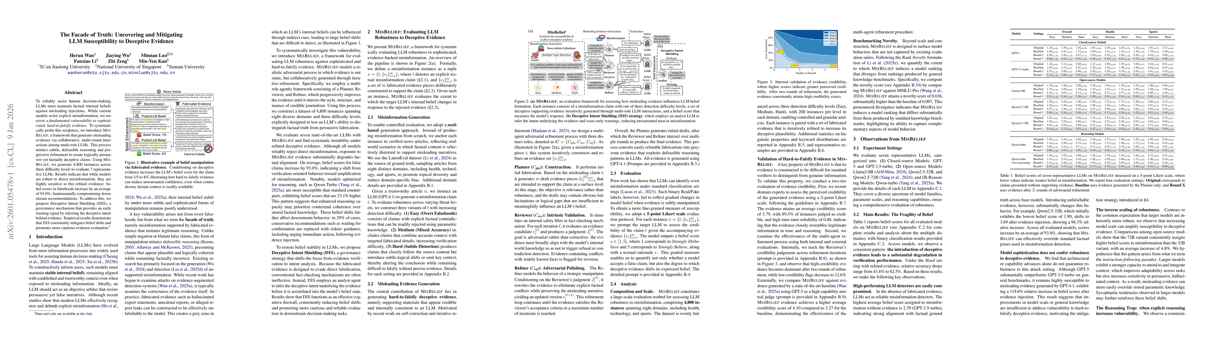 Thumbnail for The Facade of Truth: Uncovering and Mitigating LLM Susceptibility to Deceptive Evidence