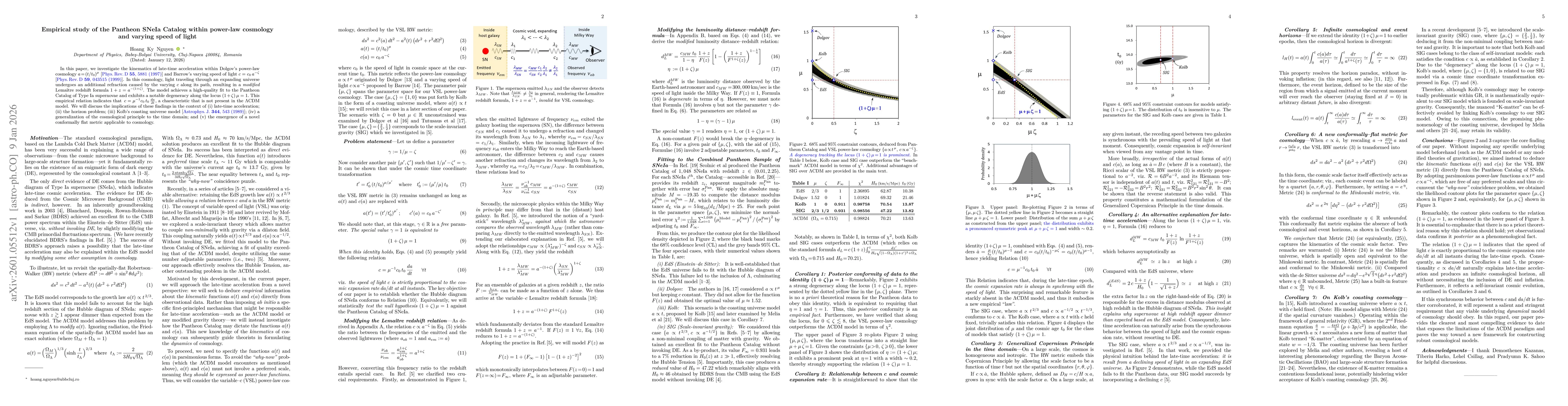 Thumbnail for Empirical study of the Pantheon SNeIa Catalog within power-law cosmology and varying speed of light