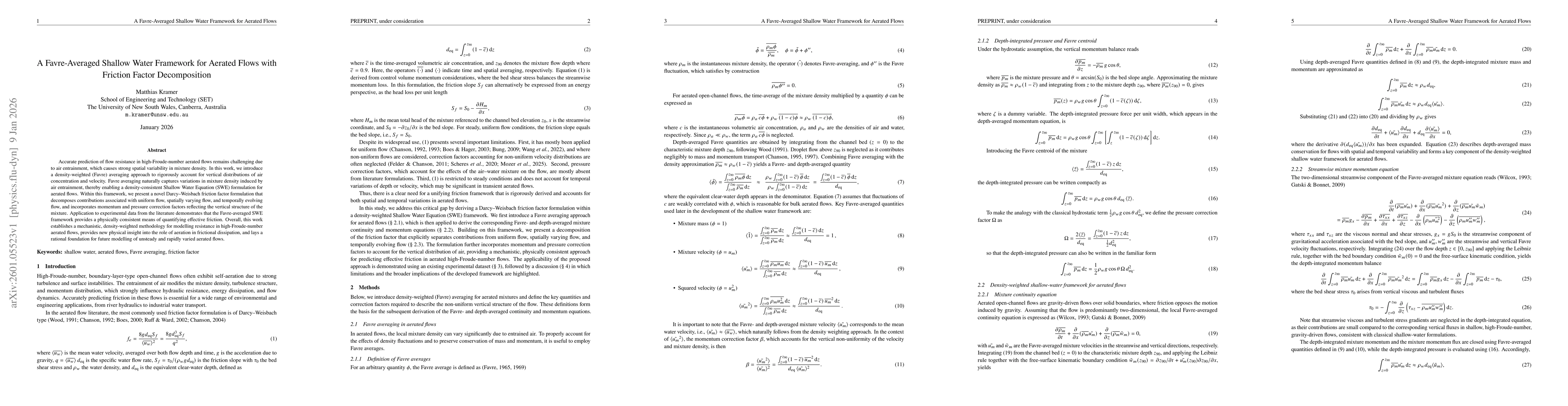 Thumbnail for A Favre-Averaged Shallow Water Framework for Aerated Flows with Friction Factor Decomposition