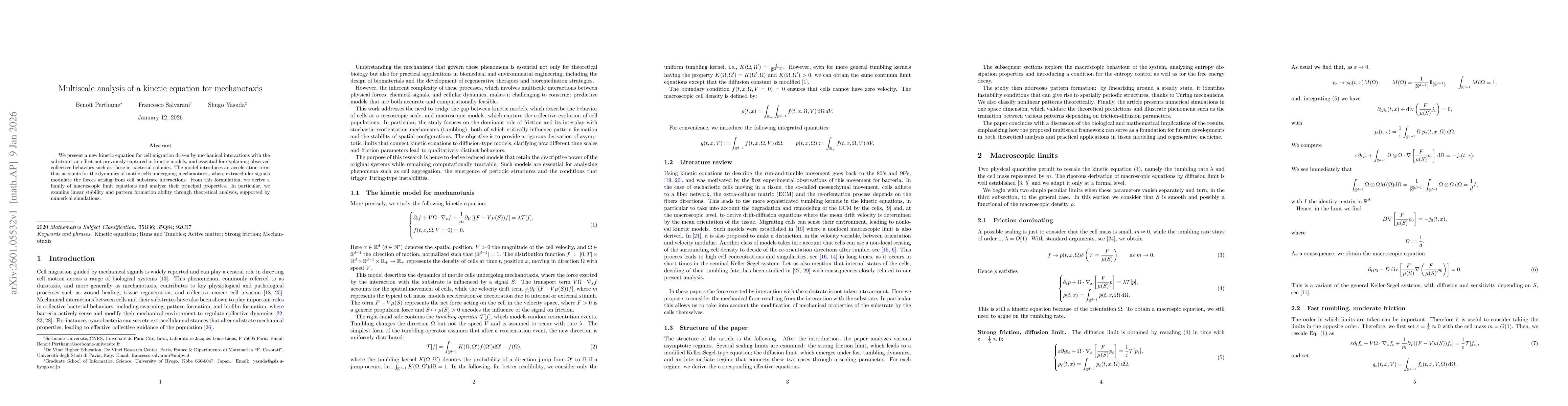 Thumbnail for Multiscale analysis of a kinetic equation for mechanotaxis