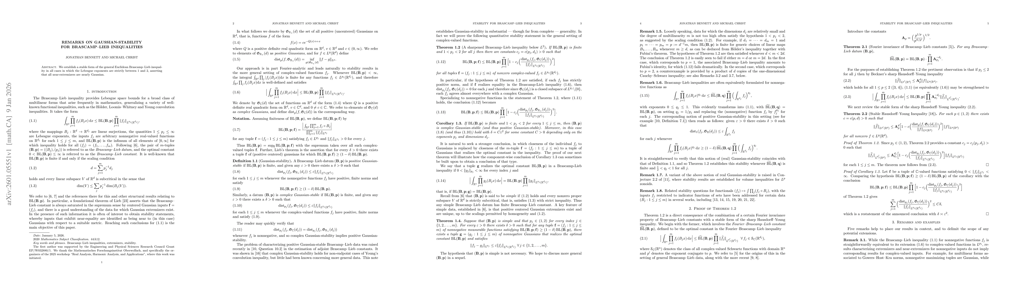 Thumbnail for Remarks on Gaussian-stability for Brascamp--Lieb Inequalities