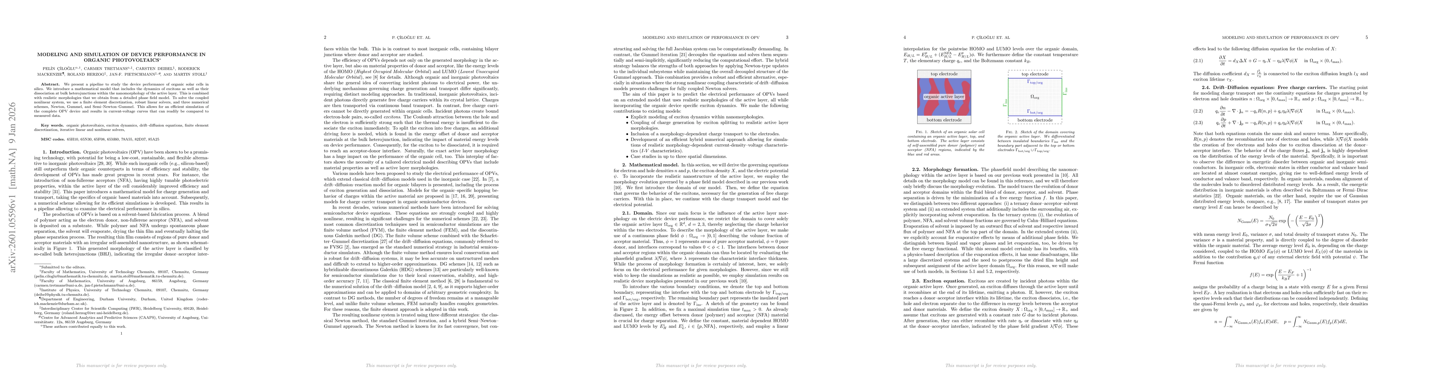Thumbnail for Modeling and Simulation of Device Performance in Organic Photovoltaics