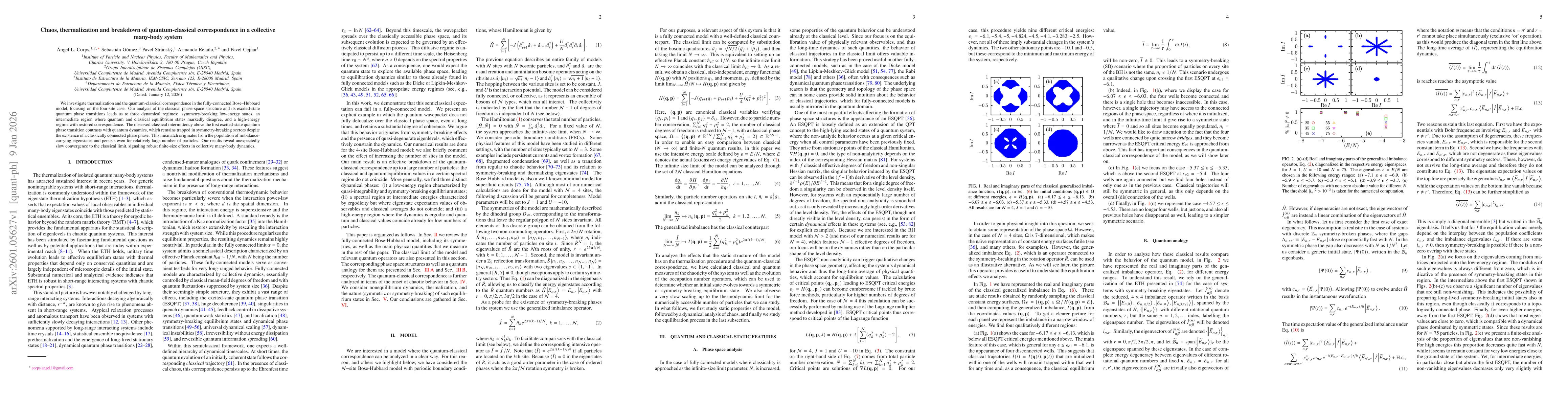 Thumbnail for Chaos, thermalization and breakdown of quantum-classical correspondence in a collective many-body system