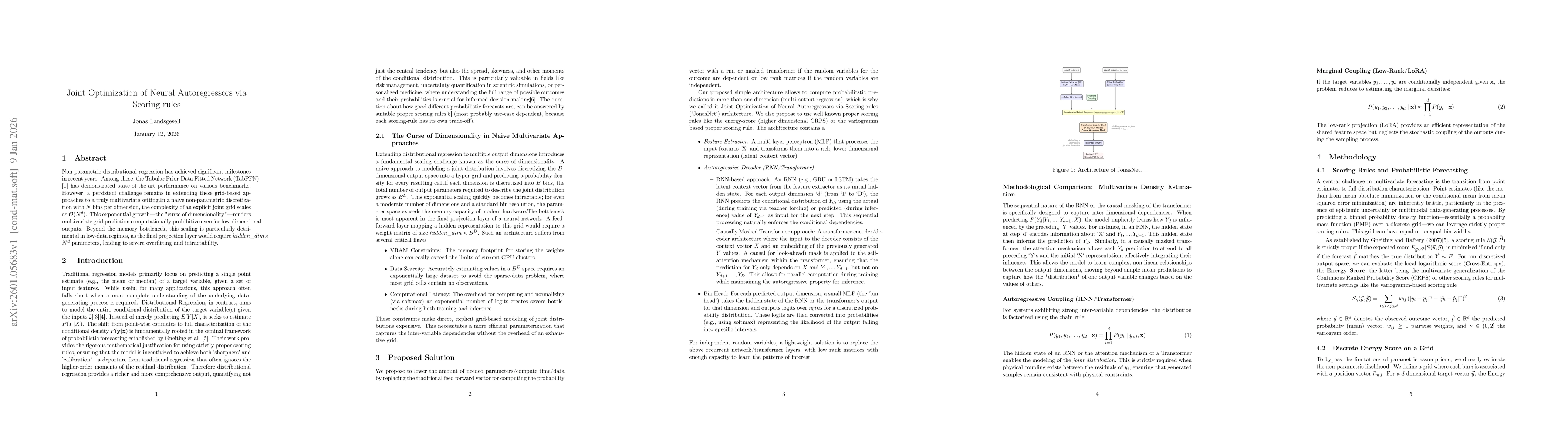 Thumbnail for Joint Optimization of Neural Autoregressors via Scoring rules