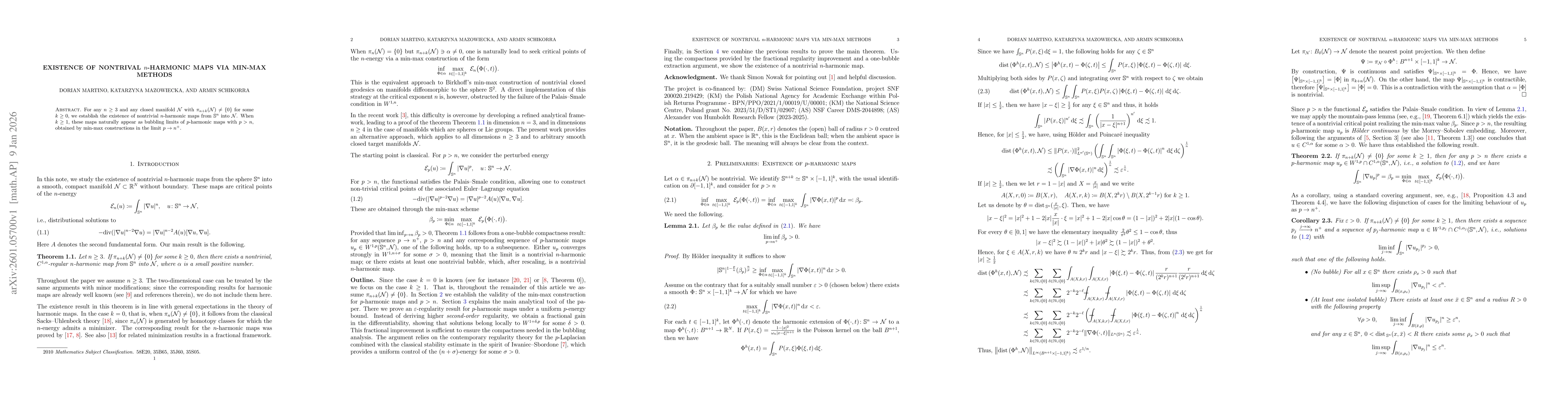 Thumbnail for Existence of nontrival $n$-harmonic maps via min-max methods