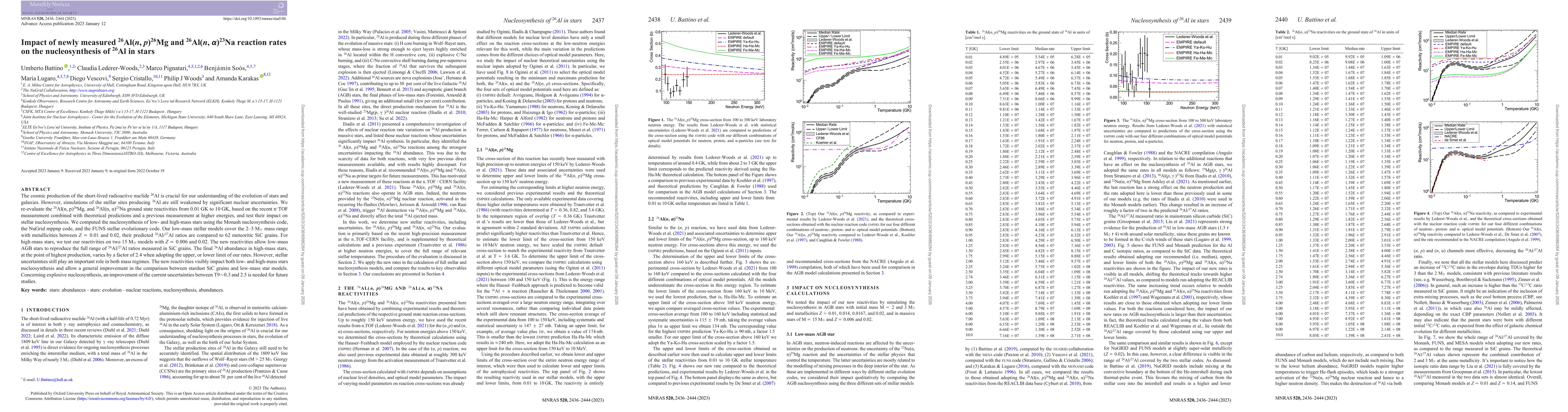 Thumbnail for Impact of newly measured 26Al(n, p)26Mg and 26Al(n, α)23Na reaction rates on the nucleosynthesis of 26Al in stars