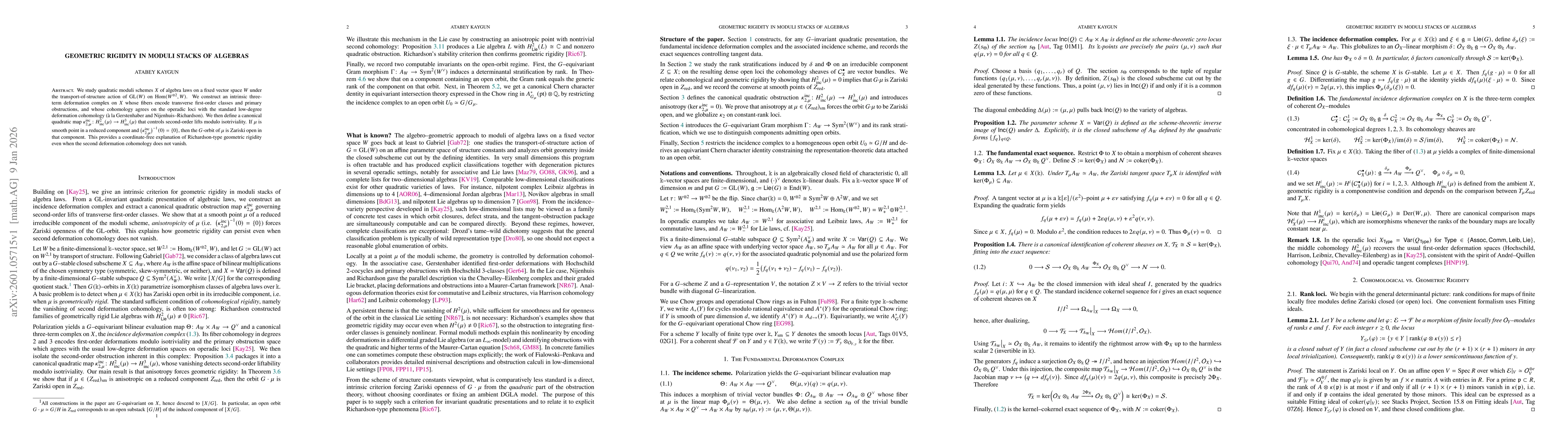 Thumbnail for Geometric Rigidity in Moduli Stacks of Algebras