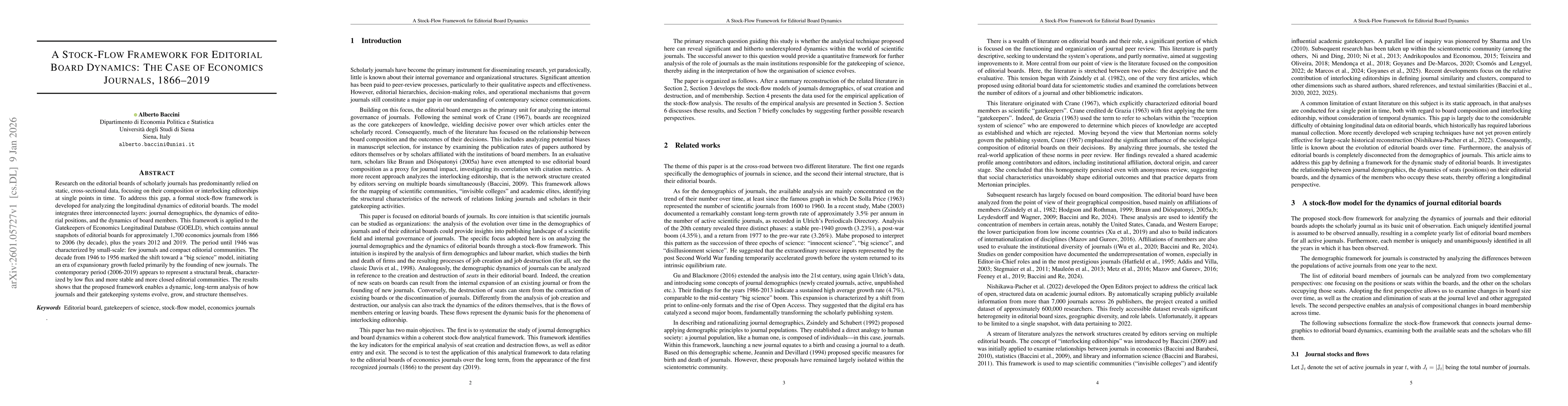 Thumbnail for A Stock-Flow Framework for Editorial Board Dynamics: The Case of Economics Journals, 1866-2019