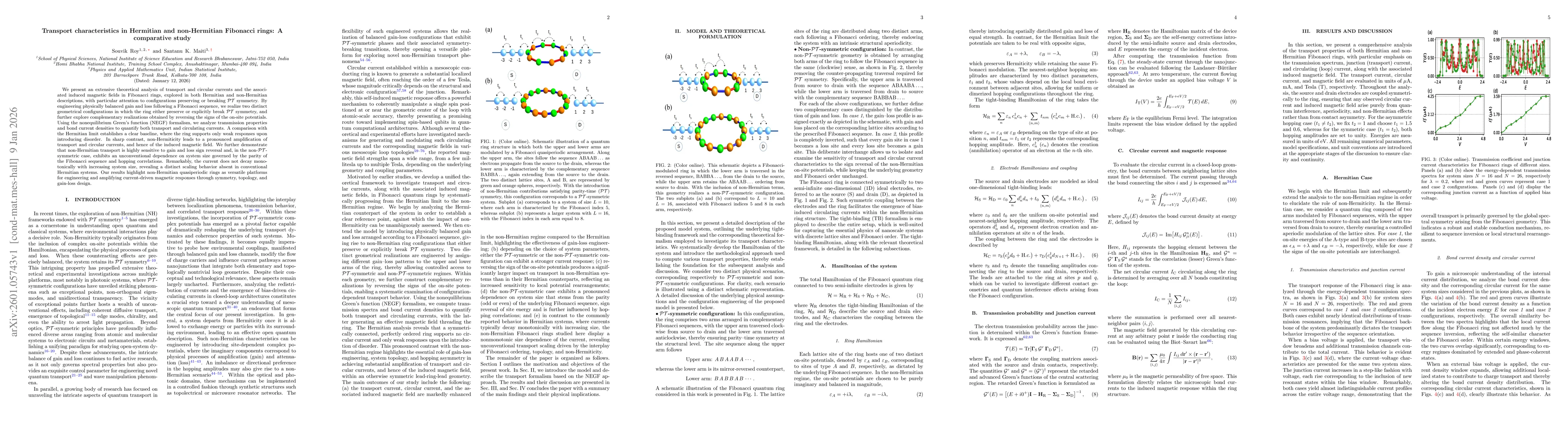 Thumbnail for Transport characteristics in Hermitian and non-Hermitian Fibonacci rings: A comparative study