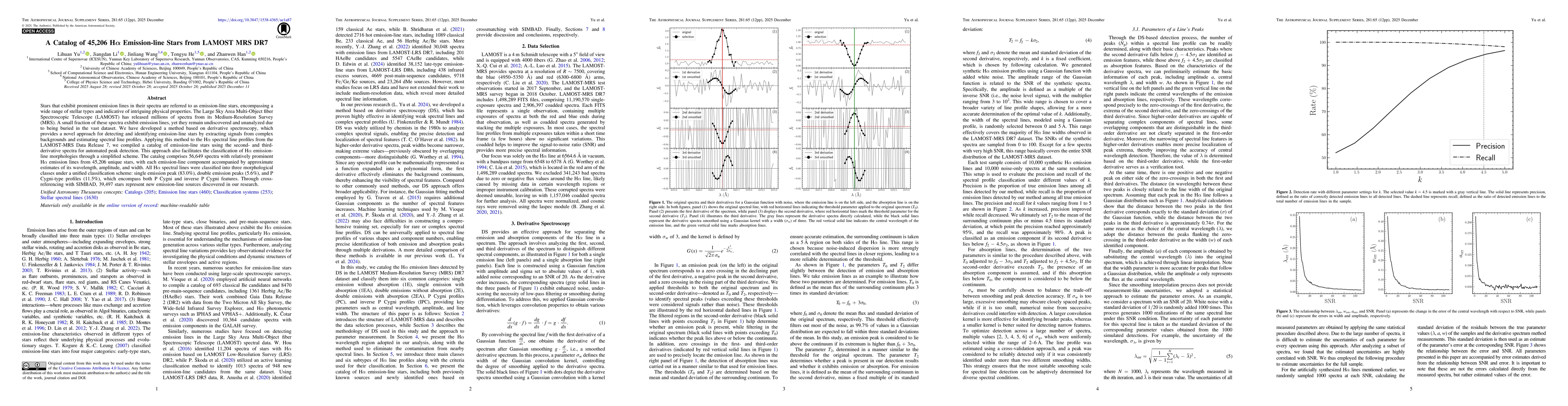 Thumbnail for A Catalog of 45,206 Hα Emission-line Stars from LAMOST MRS DR7