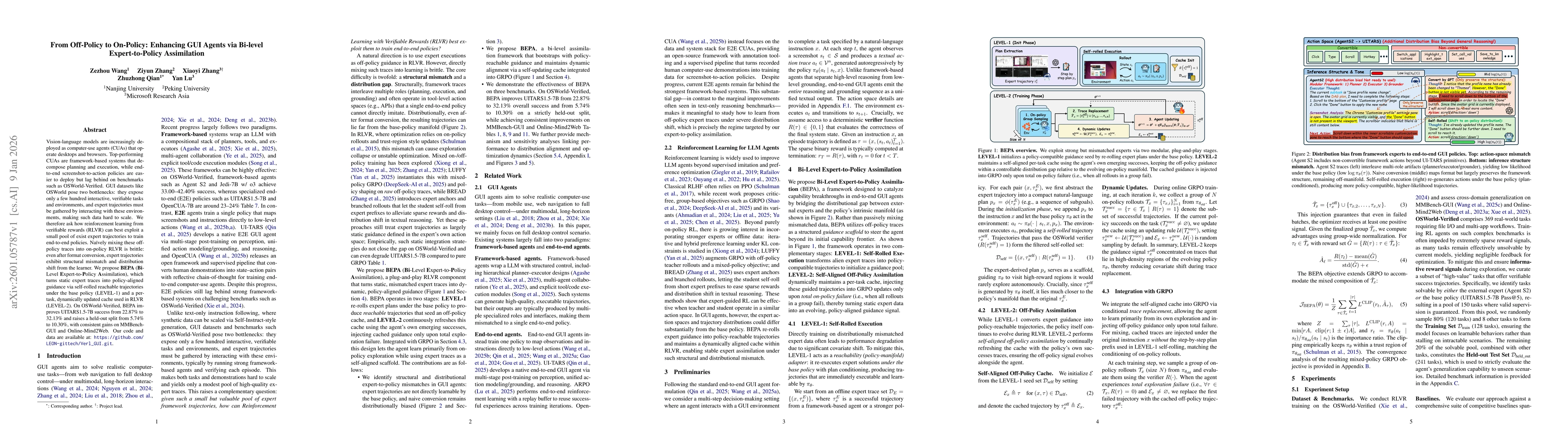 Thumbnail for From Off-Policy to On-Policy: Enhancing GUI Agents via Bi-level Expert-to-Policy Assimilation