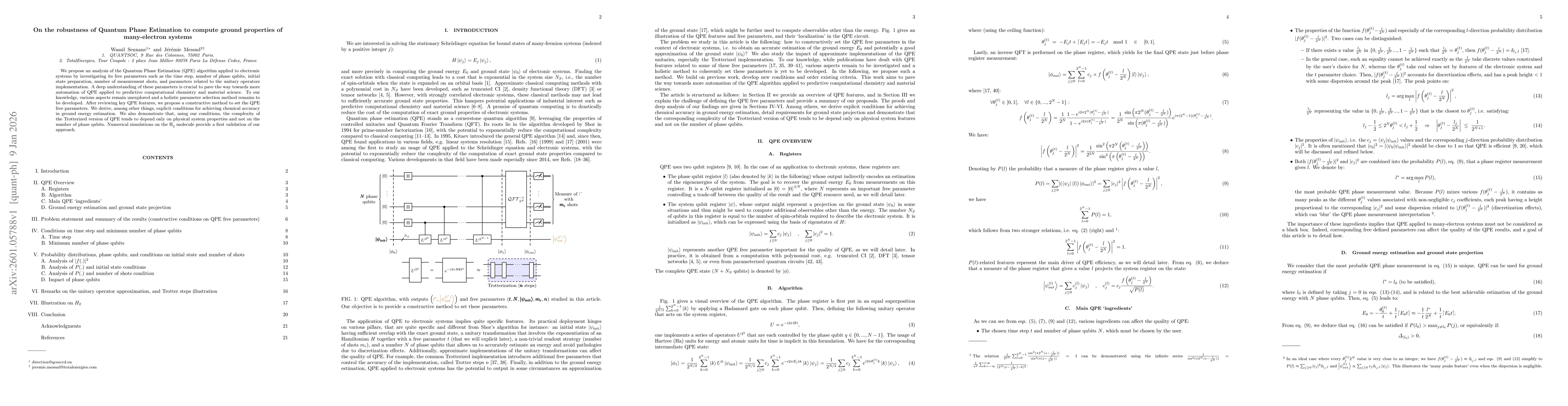 Thumbnail for On the robustness of Quantum Phase Estimation to compute ground properties of many-electron systems
