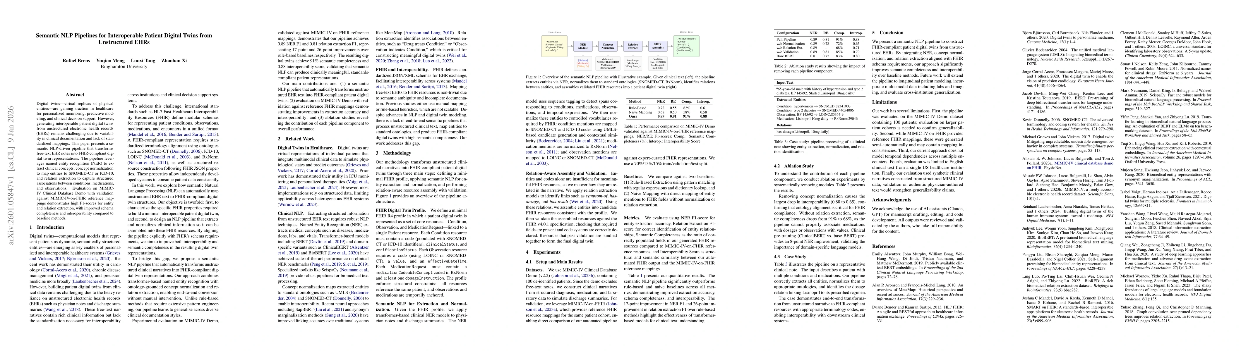 Thumbnail for Semantic NLP Pipelines for Interoperable Patient Digital Twins from Unstructured EHRs