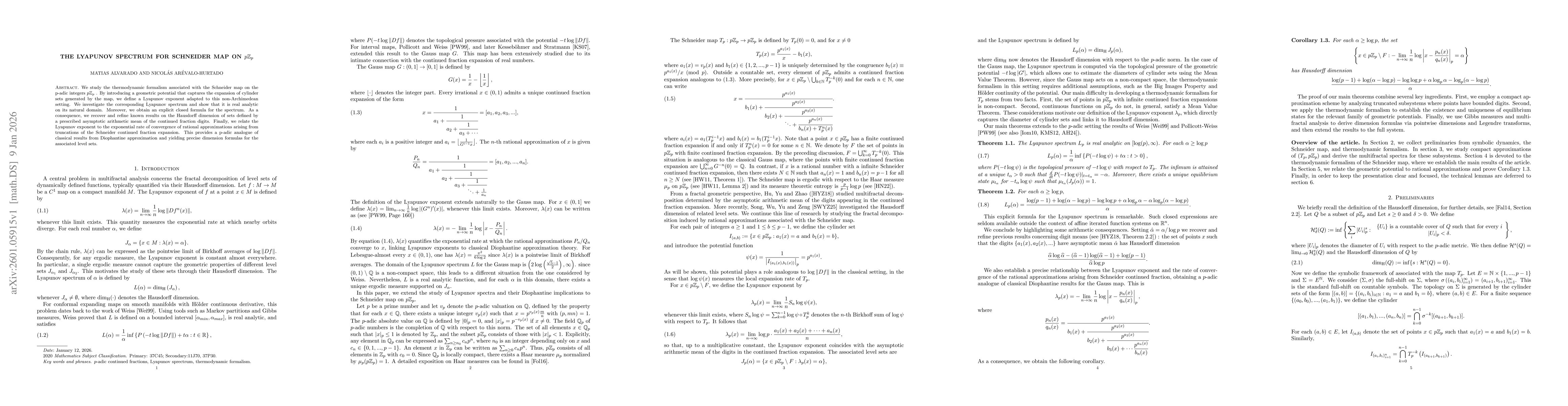 Thumbnail for The Lyapunov spectrum for Schneider map on $p\mathbb{Z}_p$