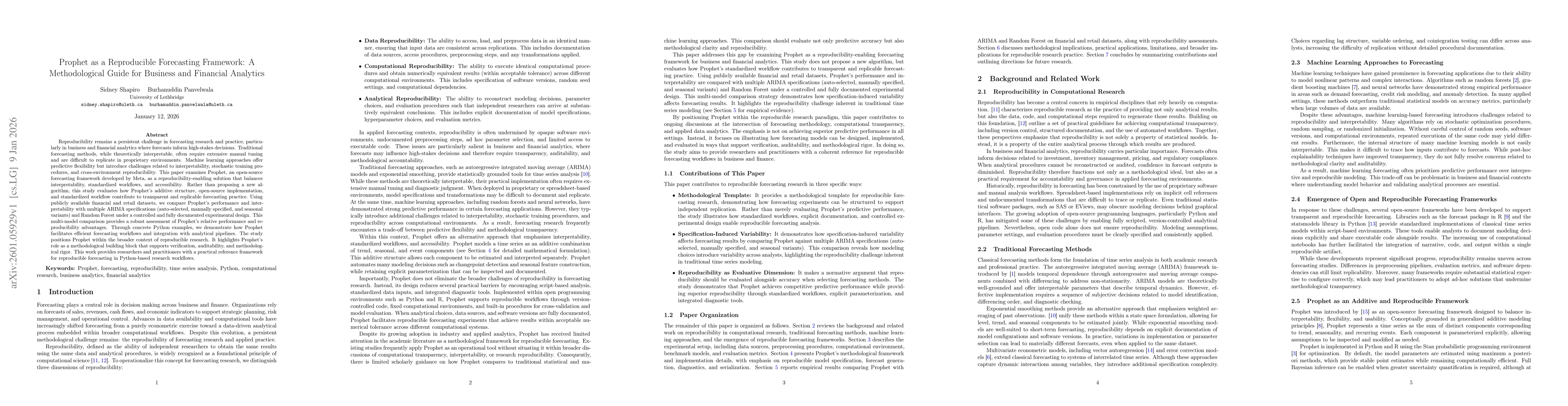 Thumbnail for Prophet as a Repro ducible Forecasting Framework: A Methodological Guide for Business and Financial Analytics