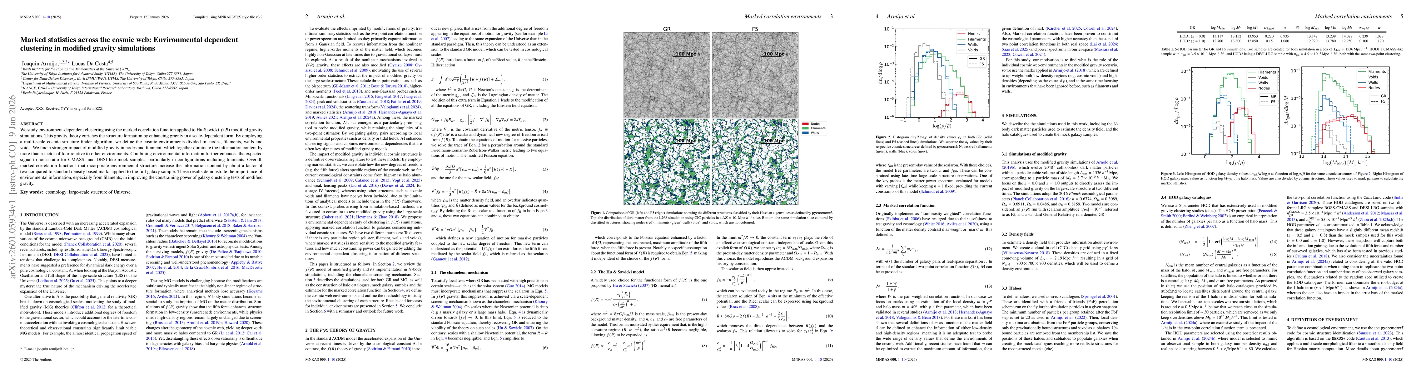 Thumbnail for Marked statistics across the cosmic web: Environmental dependent clustering in modified gravity simulations