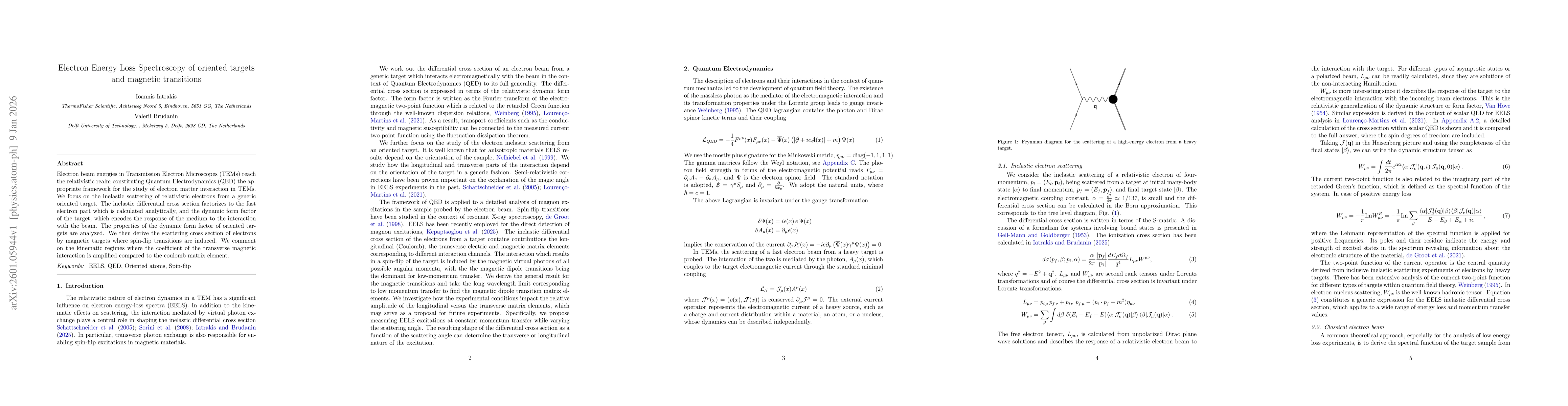 Thumbnail for Electron Energy Loss Spectroscopy of oriented targets and magnetic transitions