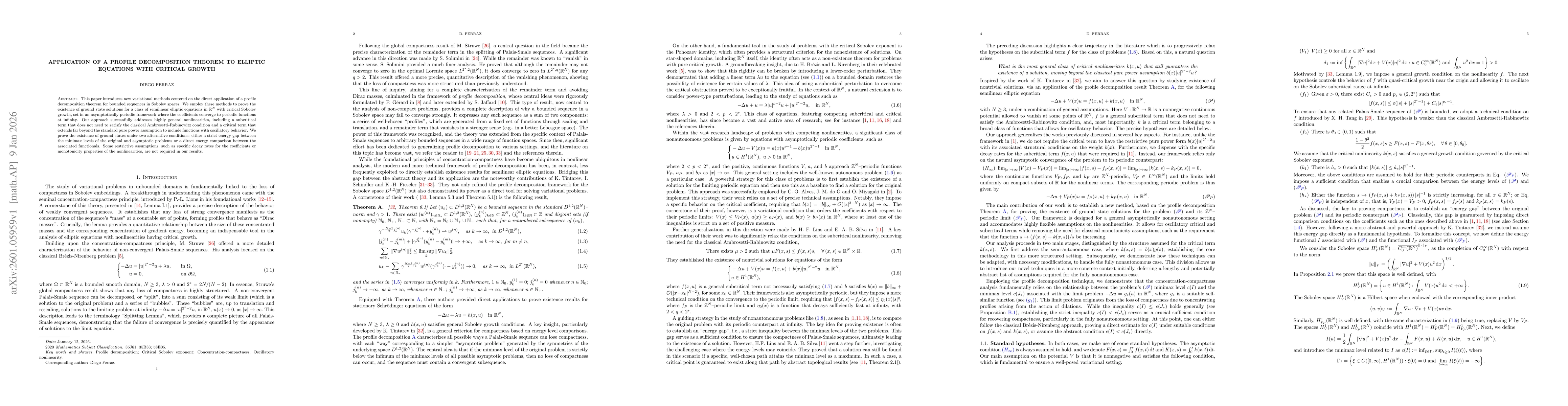 Thumbnail for Application of a profile decomposition theorem to elliptic equations with critical growth