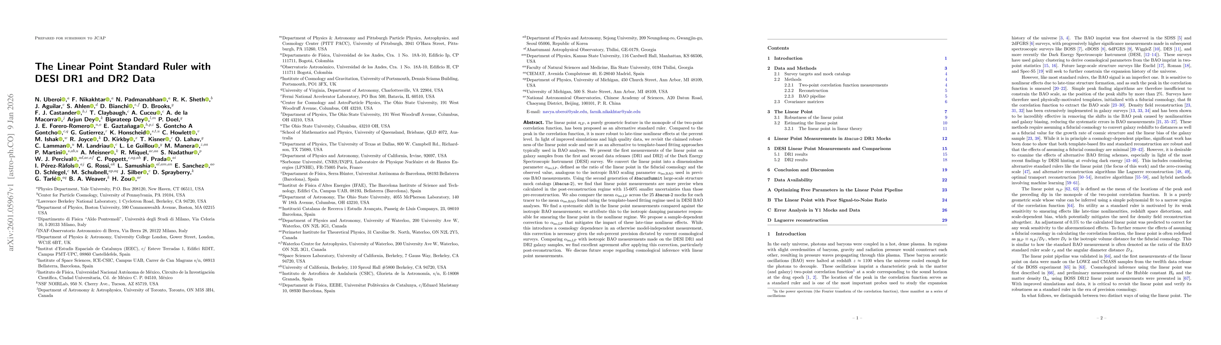 Thumbnail for The Linear Point Standard Ruler with DESI DR1 and DR2 Data