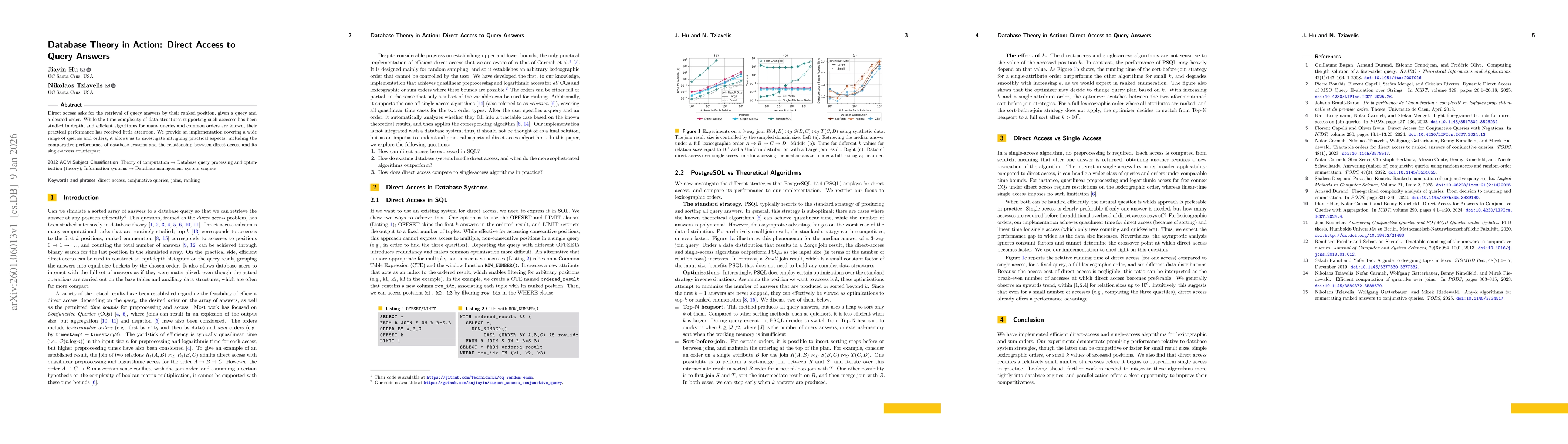 Thumbnail for Database Theory in Action: Direct Access to Query Answers