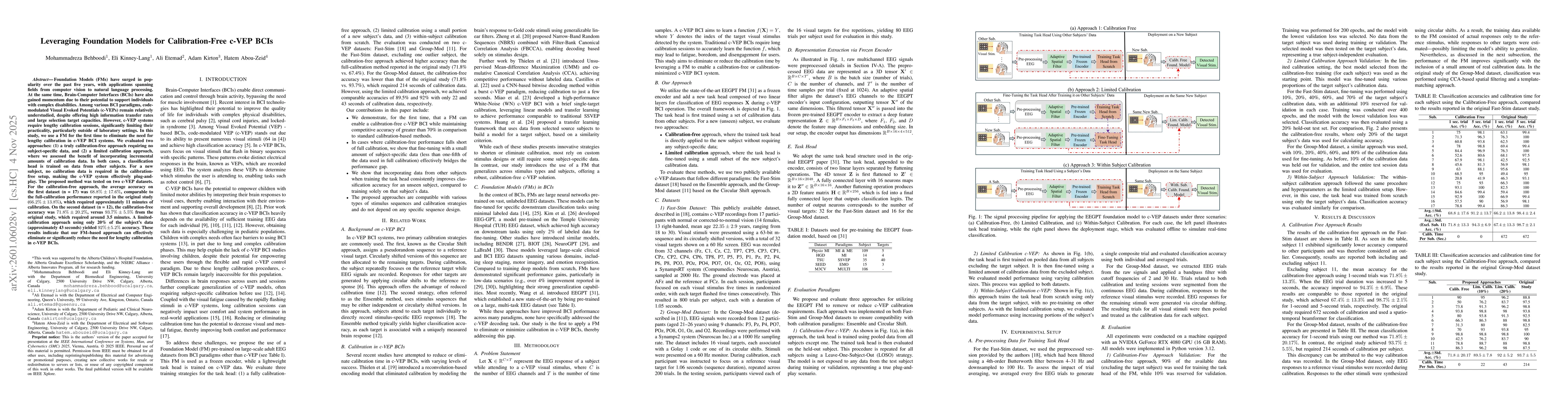 Thumbnail for Leveraging Foundation Models for Calibration-Free c-VEP BCIs