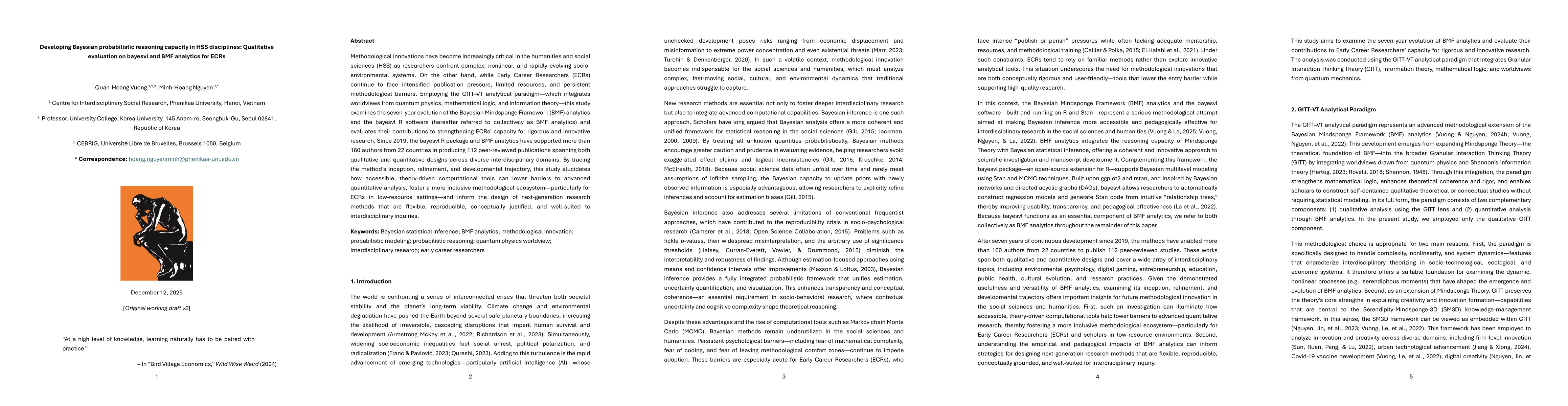 Thumbnail for Developing Bayesian probabilistic reasoning capacity in HSS disciplines: Qualitative evaluation on bayesvl and BMF analytics for ECRs