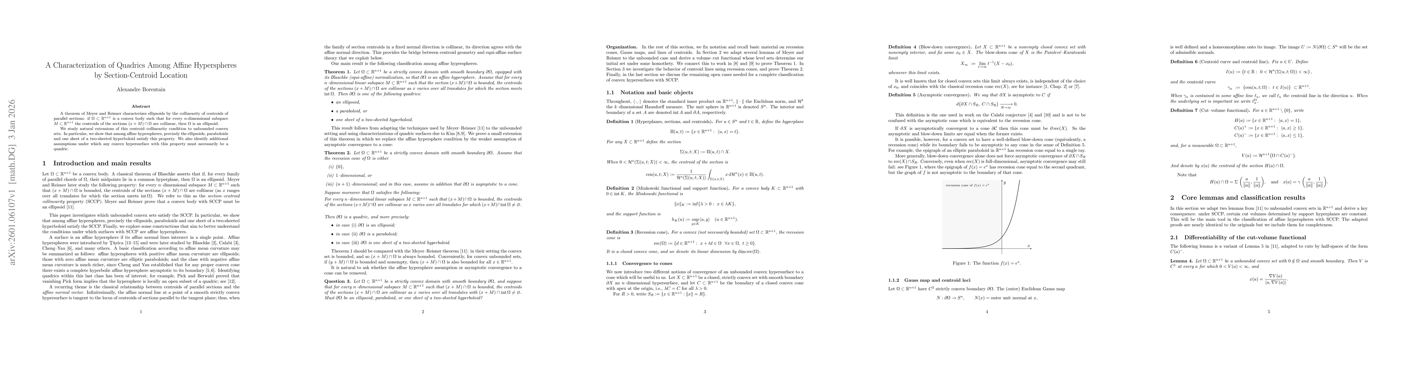 Thumbnail for A Characterization of Quadrics Among Affine Hyperspheres by Section-Centroid Location