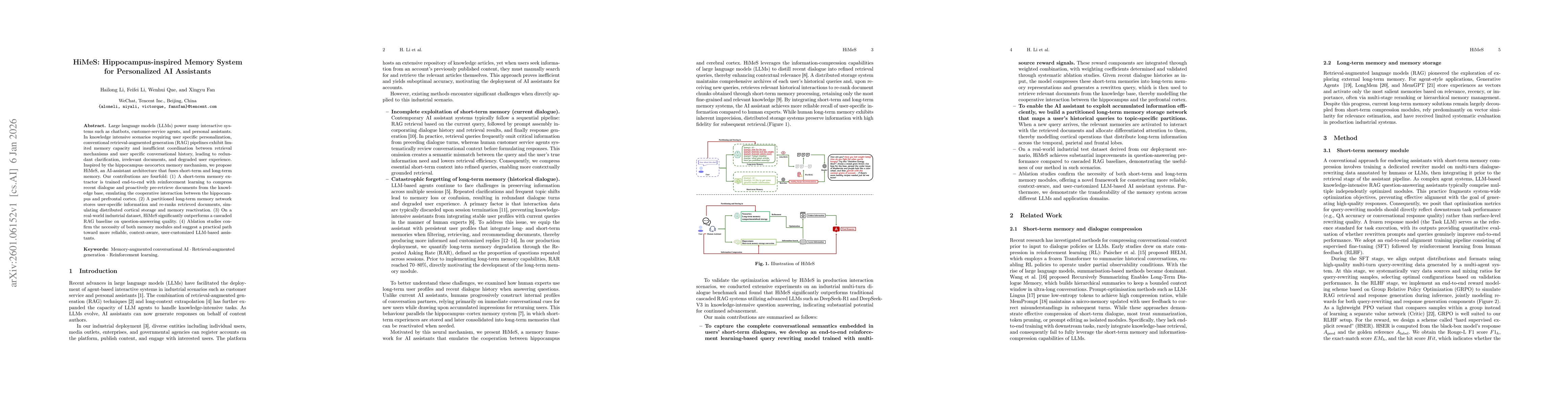 Thumbnail for HiMeS: Hippocampus-inspired Memory System for Personalized AI Assistants