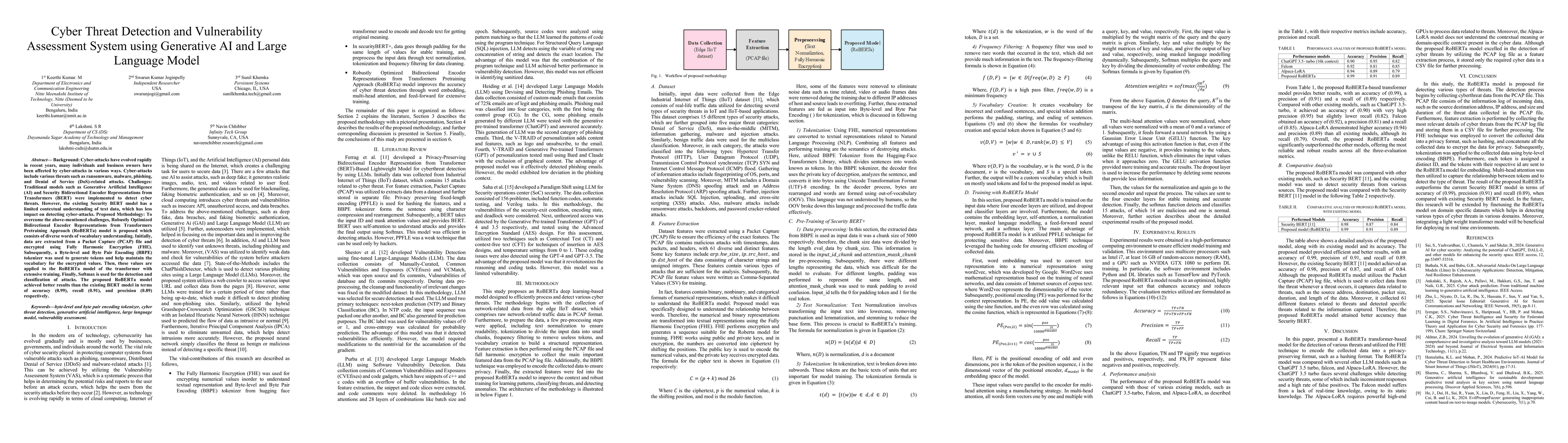 Thumbnail for Cyber Threat Detection and Vulnerability Assessment System using Generative AI and Large Language Model